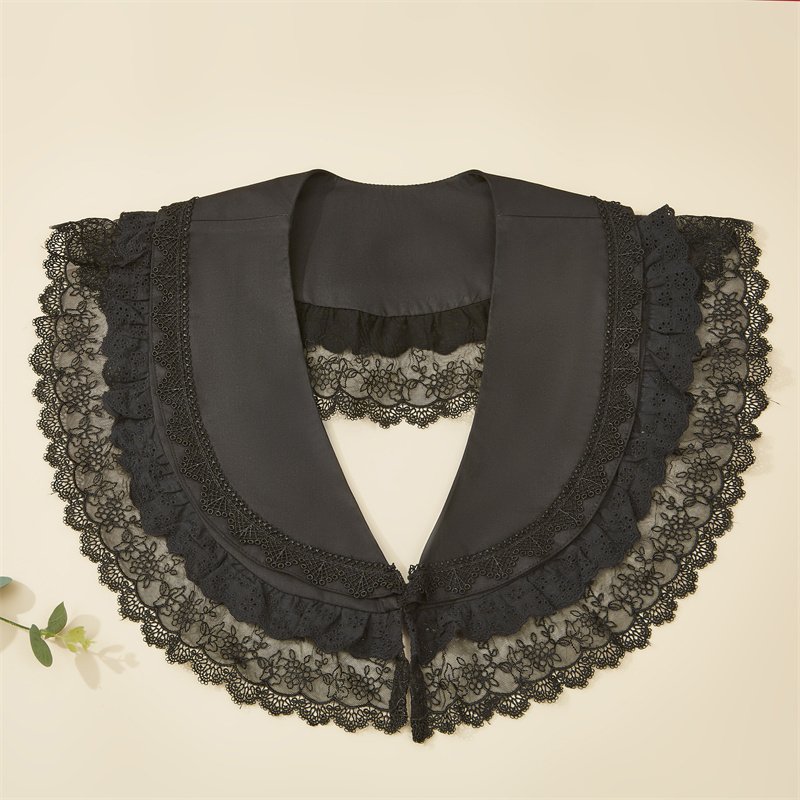 Wholesale high quality New Organza Embroidered Collar lace edge Fake Collar Woman Detachable Fake Collar