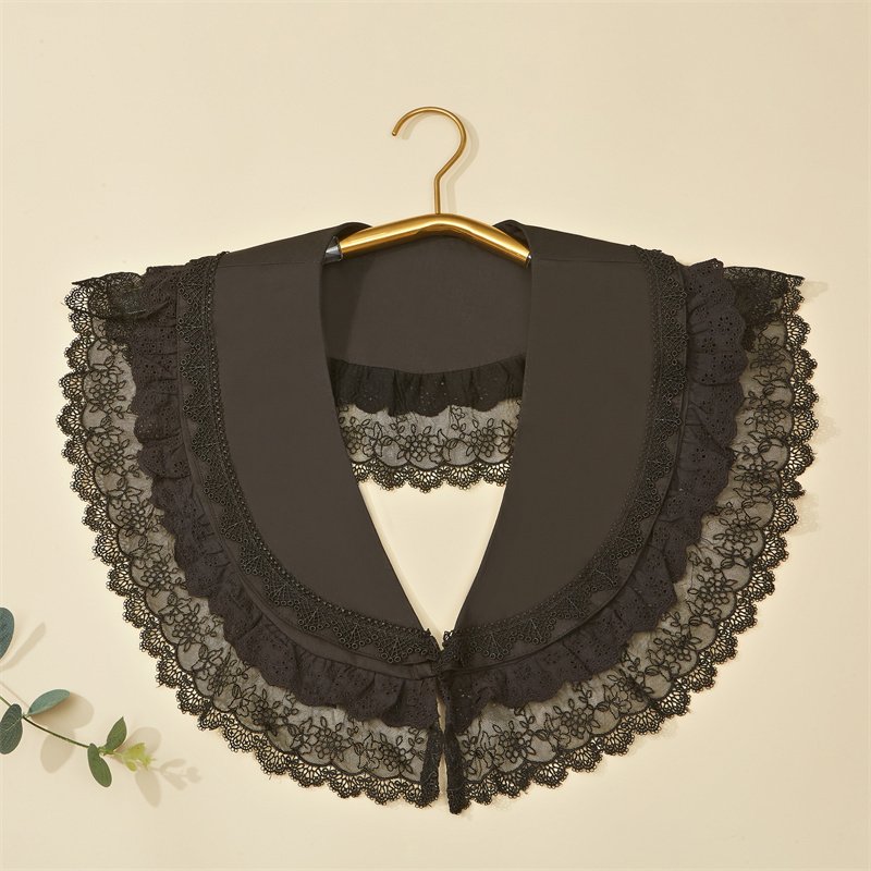 Wholesale high quality New Organza Embroidered Collar lace edge Fake Collar Woman Detachable Fake Collar
