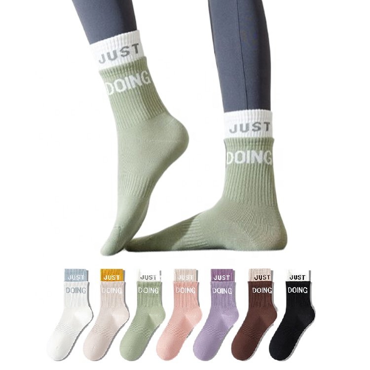 Women's socks Fitness running Skip rope sports stockings Stretch socks Slim legs double ribbed Yoga socks