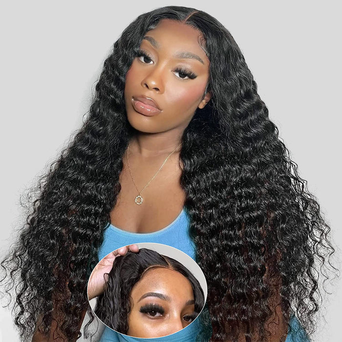 180% 200% density human hair wigs lace front,Double Drawn Big Curly Semi Human Hair Lace Front Wigs Pre Plucked For Black Women