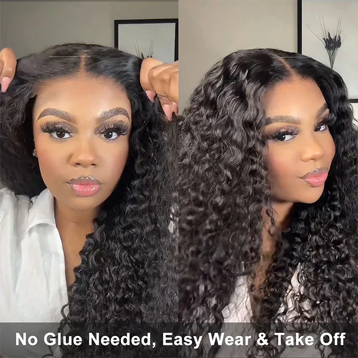180% 200% density human hair wigs lace front,Double Drawn Big Curly Semi Human Hair Lace Front Wigs Pre Plucked For Black Women