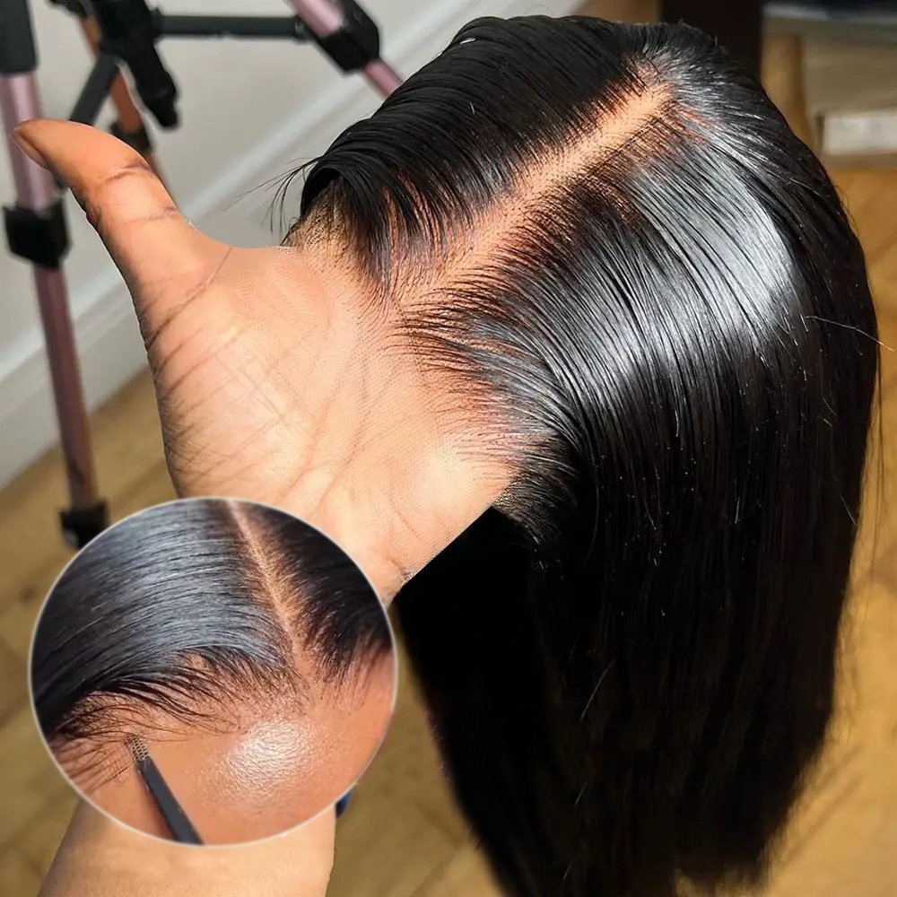 Raw Vietnamese Hair Wig Bone Straight Human Hair Vendor 13x4 Pre Pluck Hd Lace Front Wig Raw Cambodian Hair Wig for Black Women