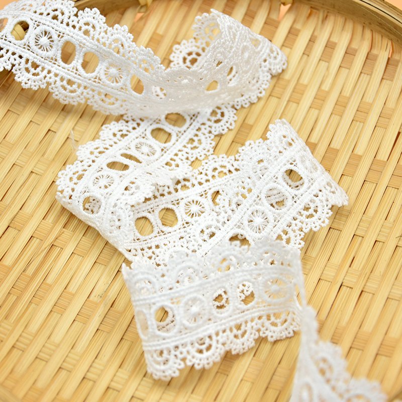 cheap lace Tri-color sewing fabric nylon material delicate lace cotton material clothing accessories lace