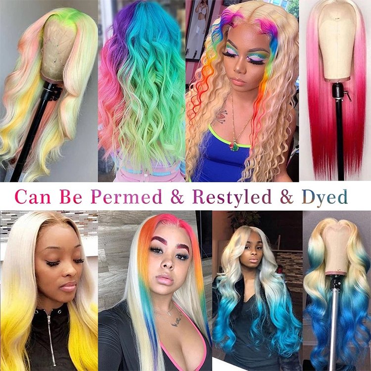 180% Density Water Wave 350 Orange Human Hair Wig Ginger Colored Human Hair Wigs Transparent Frontal Lace For Black Beauty Women