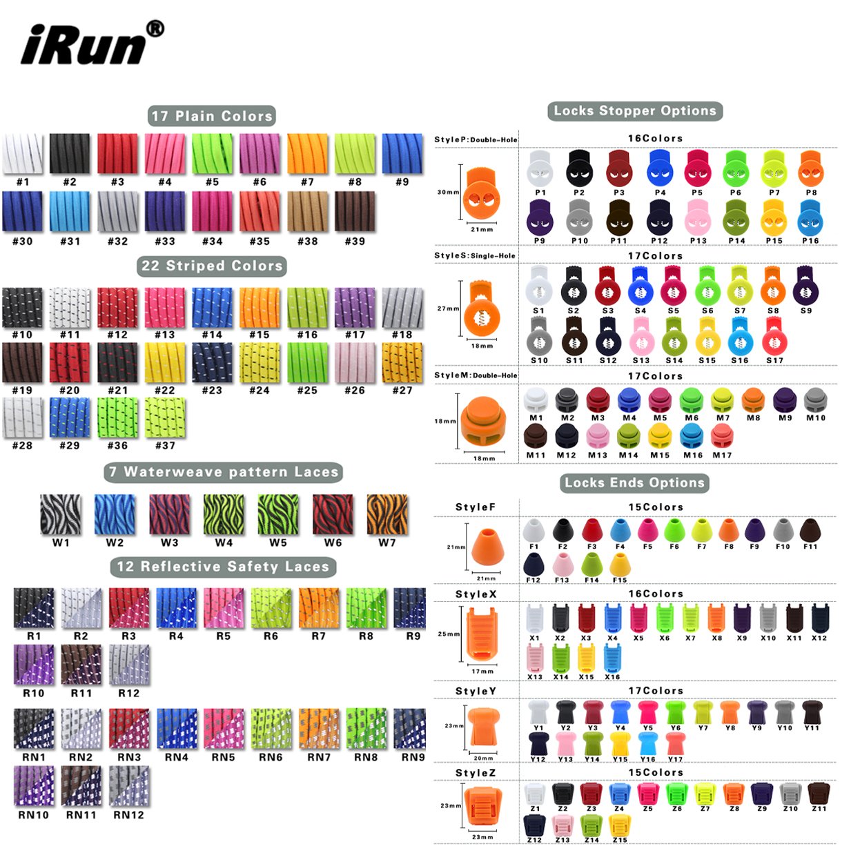 iRun Self Tying No Tie Elastic Laces Slip On Quick Release Lacing System Fasteners for Sport Sneaker