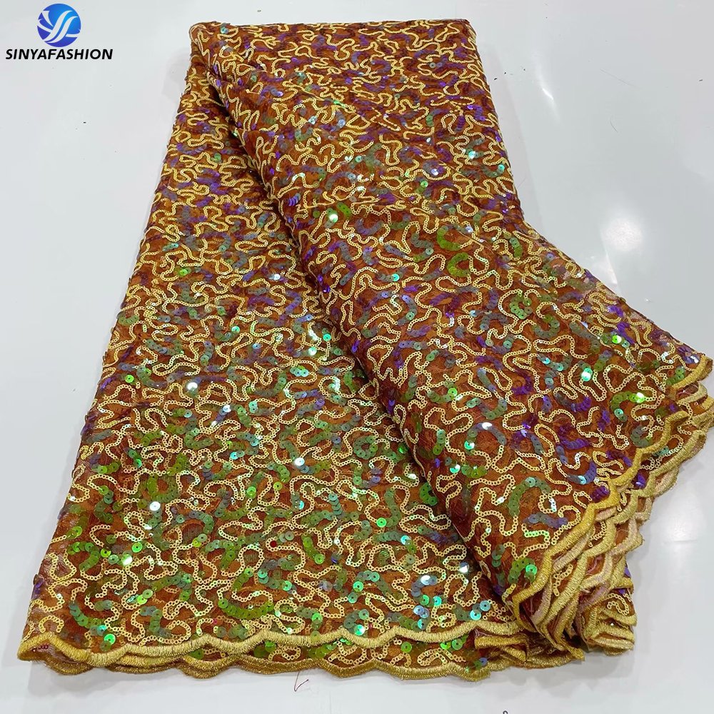 Sinya African Clothing Fashion Mesh Lace Fabric Wholesale Embroidery Luxury Lace Fabrics For Women Bridal Lace