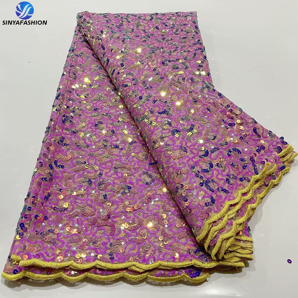 Sinya African Clothing Fashion Mesh Lace Fabric Wholesale Embroidery Luxury Lace Fabrics For Women Bridal Lace