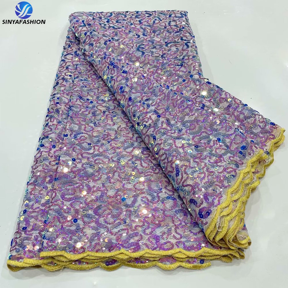 Sinya African Clothing Fashion Mesh Lace Fabric Wholesale Embroidery Luxury Lace Fabrics For Women Bridal Lace