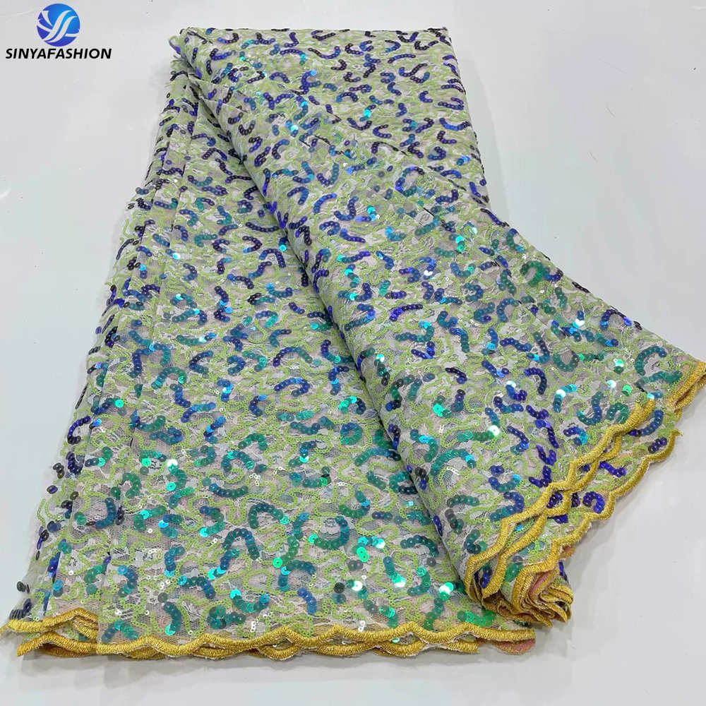 Sinya African Clothing Fashion Mesh Lace Fabric Wholesale Embroidery Luxury Lace Fabrics For Women Bridal Lace