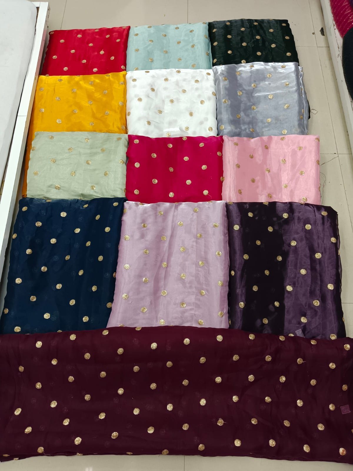 Wholesale Factory Supply Sequence Butti Embroidery Fabric for Women's Wedding Dress Tulle Material from India