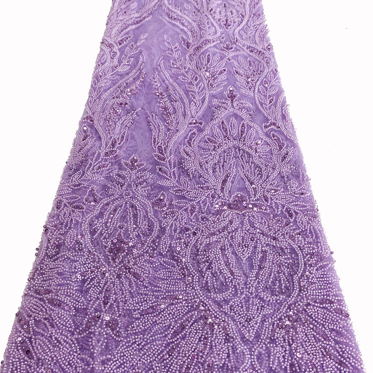 High quality rhinestones beaded lace embroidery fabric wedding dress embroidery tulle fabric for party dress