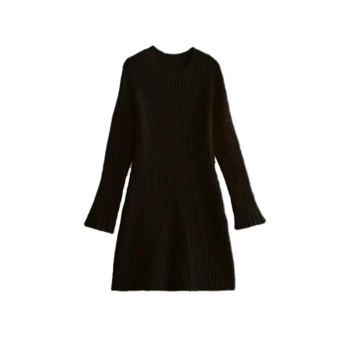 Fashion Women Ribbed Knitted Dress Women Sweater Dress