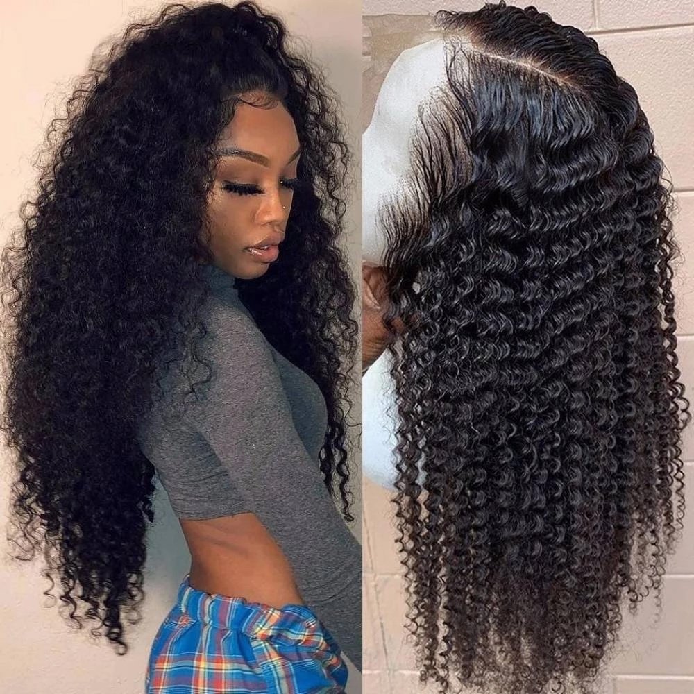 Wholesale Raw Indian Virgin Human Hair Transparent Hd Full Lace Wig Deep Curly Lace Front Wigs Kinky Curly Wigs For Black Women