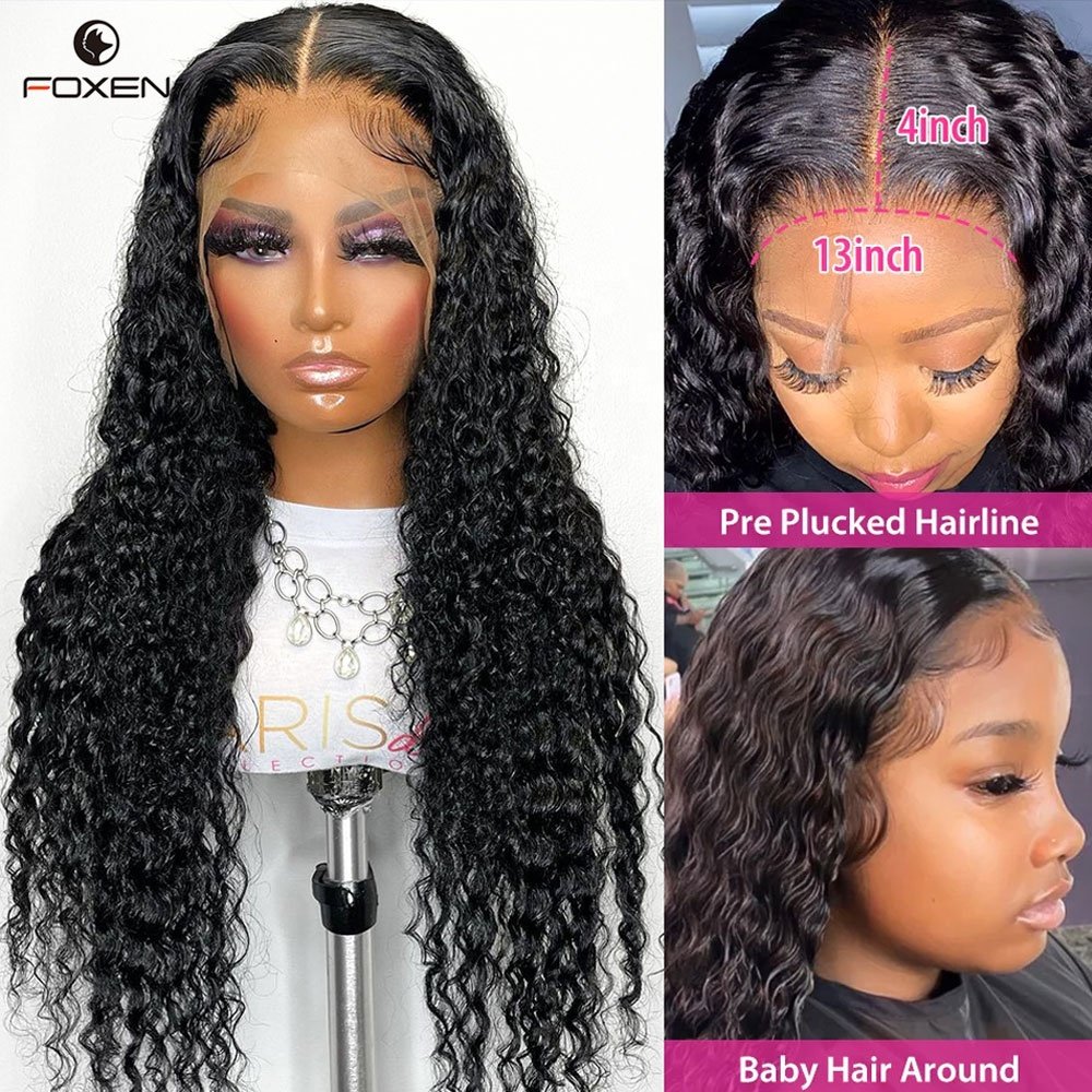Wholesale Raw Indian Virgin Human Hair Transparent Hd Full Lace Wig Deep Curly Lace Front Wigs Kinky Curly Wigs For Black Women