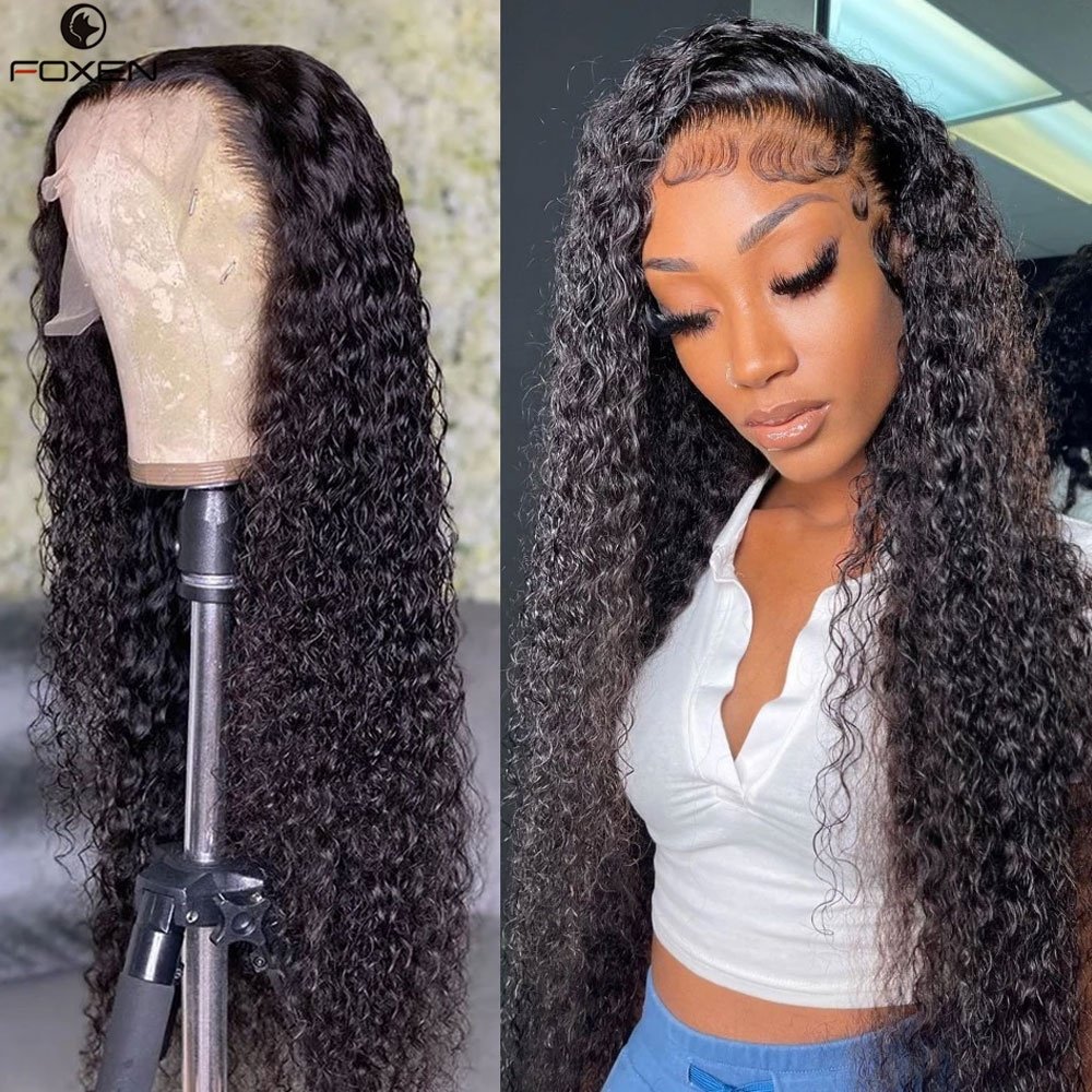 Wholesale Raw Indian Virgin Human Hair Transparent Hd Full Lace Wig Deep Curly Lace Front Wigs Kinky Curly Wigs For Black Women