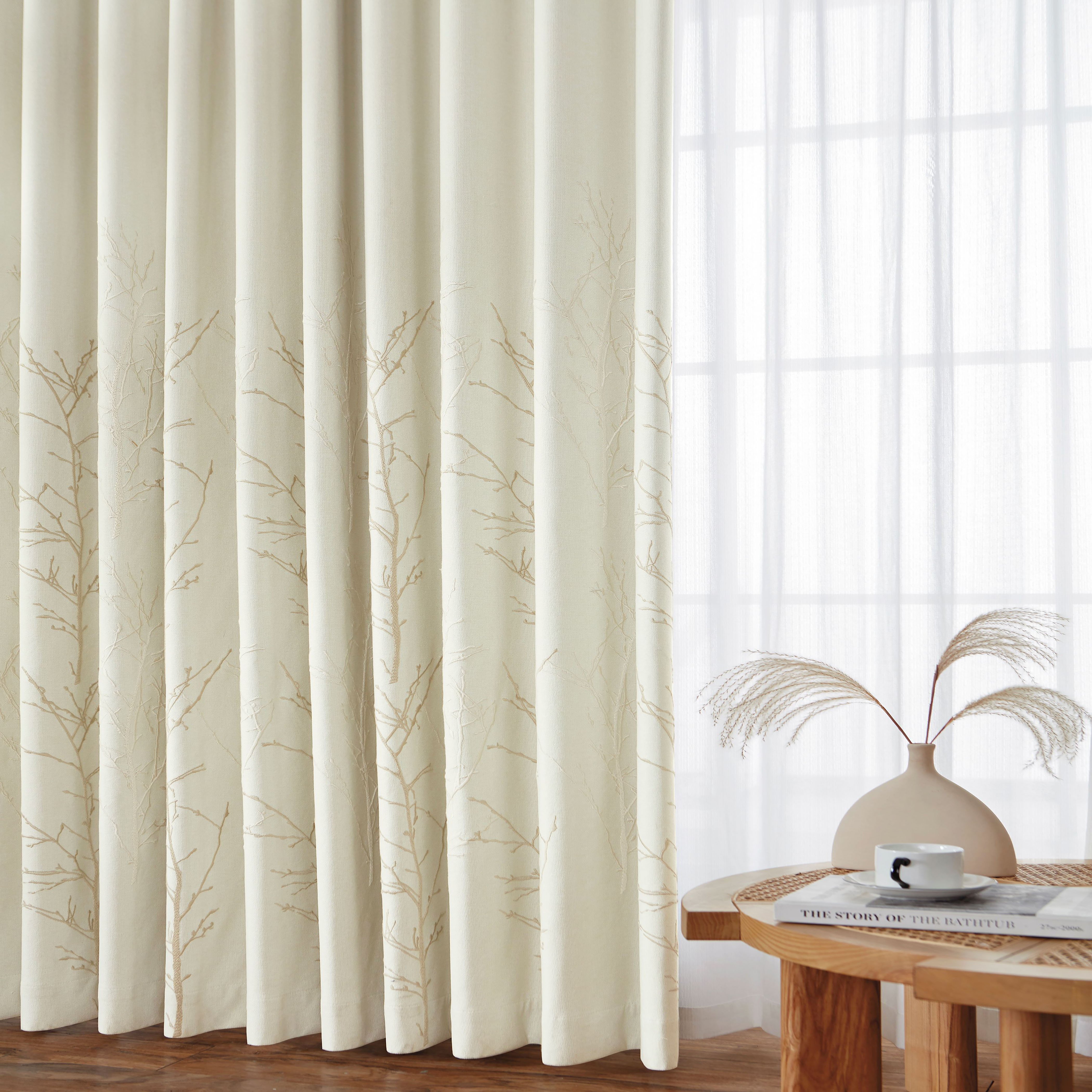 2024 New High-End 3D Embroidery Bedroom Curtains Full Blackout Fresh Fashion Living Room Thickened Sunscreen Woven Pattern Girls