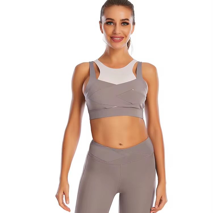 Hot Sale Women's Plaid 2-Piece Yoga Set Bra Jogger Ribbed Knitted Workout Sport Gym Running Set Athletic Athletic 2-Piece Set