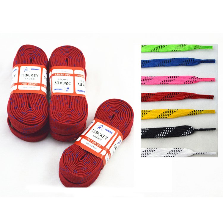 Best Selling Custom Print Flat Waxed Ice Hockey Laces