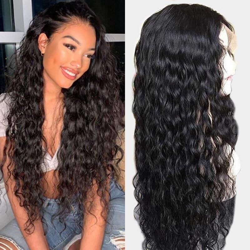 Lace Wig OEM Vendors Water Wave Virgin Cuticle Aligned Full Swiss Lace 100% Human Hair Wig Unprocessed Brazilian 1 Piece Long