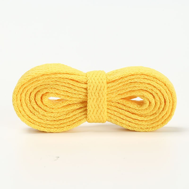 Ready To Shipping Polyester 8mm Wide Different Length Shoe Lace Flat Shoelaces For Sneakers