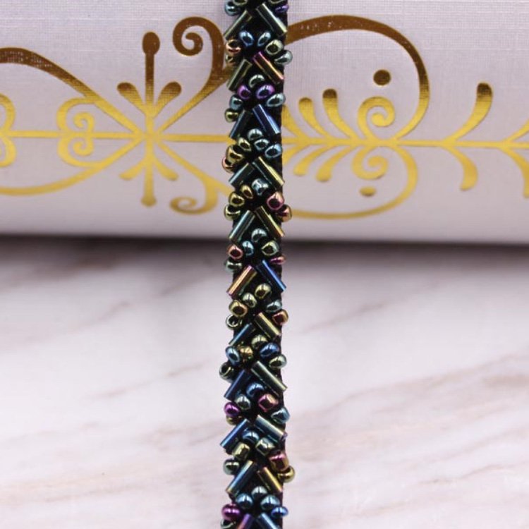 fancy 0.7cm handwork sewing glass bead lace trim for bag handbag decoration