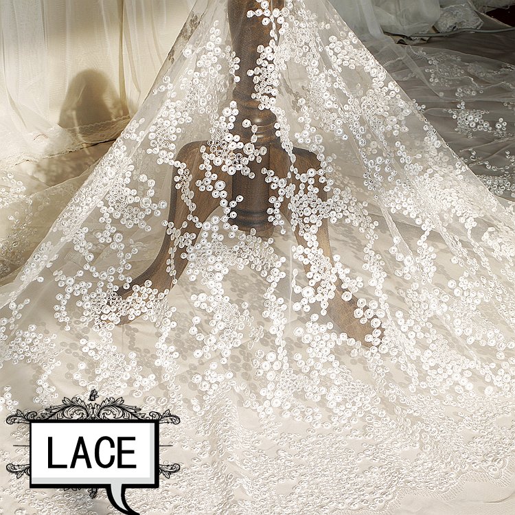 wholesale fashion dot design embroidery tulle lace fabric