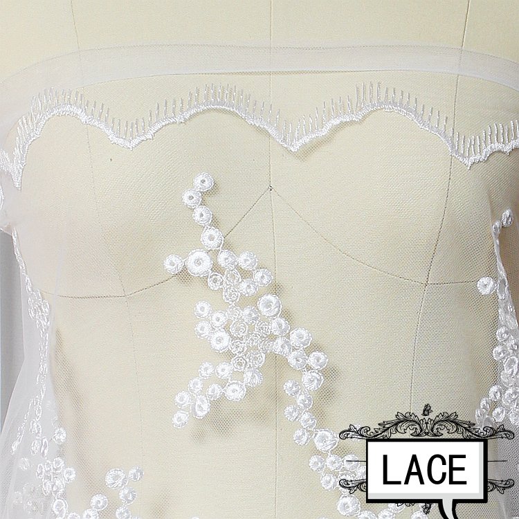 wholesale fashion dot design embroidery tulle lace fabric