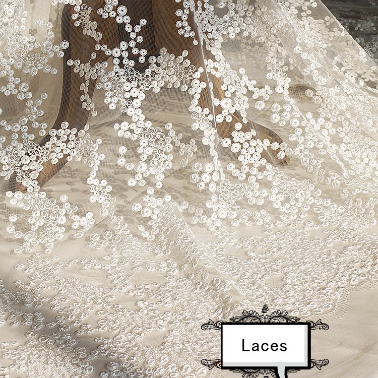 wholesale fashion dot design embroidery tulle lace fabric