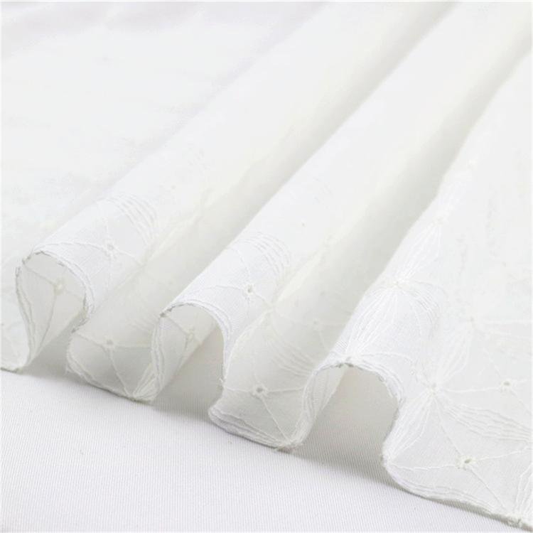 Multicolour 95% Polyester 5% Spandex Embroider Skeleton White Fabric For Curtain