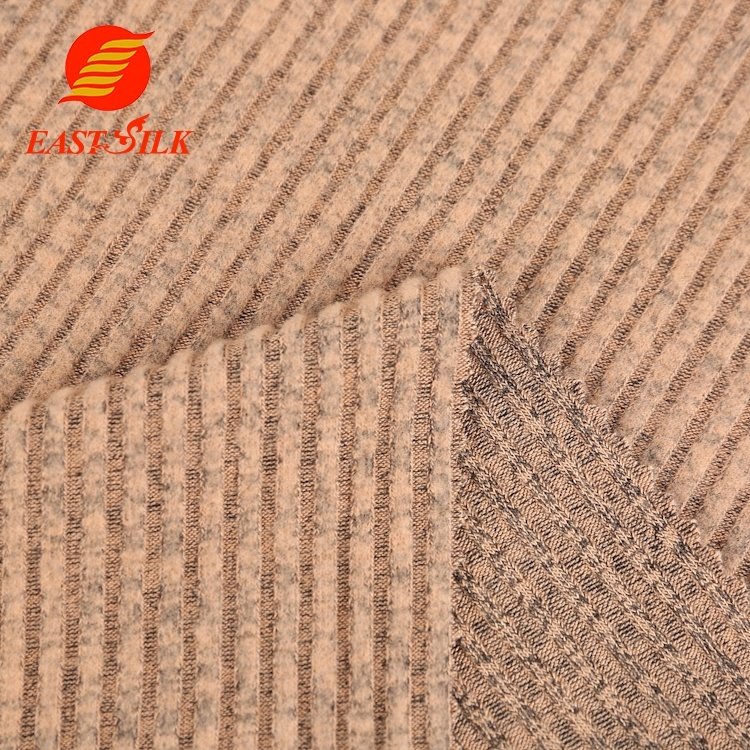 Rib Fabric for Homewear Latest Products Soft Touch Rayon Polyester Jersey Fabric 75% RAYON 22% Poly 3% Spandex Knitted Yarn Dyed