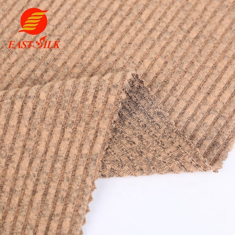 Rib Fabric for Homewear Latest Products Soft Touch Rayon Polyester Jersey Fabric 75% RAYON 22% Poly 3% Spandex Knitted Yarn Dyed
