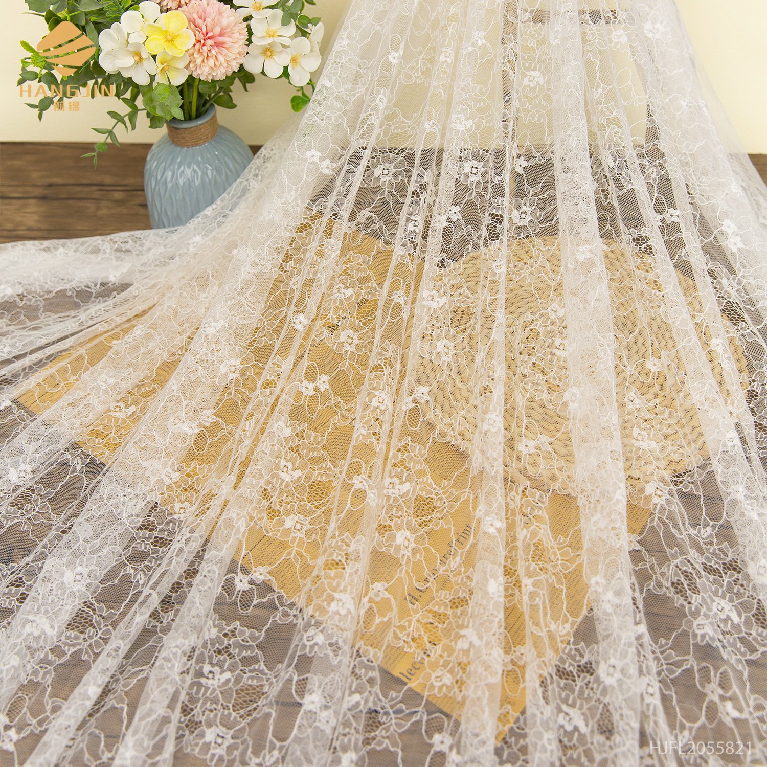 3d lace fabric French lace fabric Luxury Embroidered bridal lace fabric For Bridal Veils Wedding Dress
