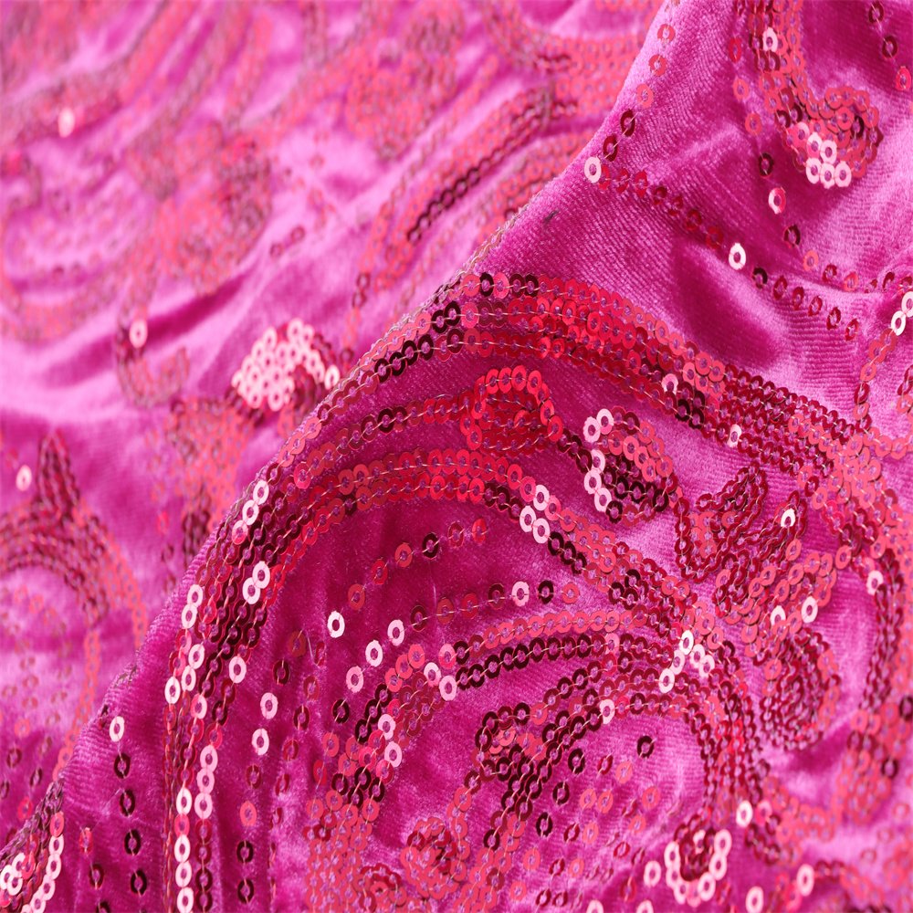 Hot Selling Sequins Embroidery Fabrics Dresses Sparkle Purple Chantilly Lace Fabric Sequins Net Tulle Wedding Dress Nigeria