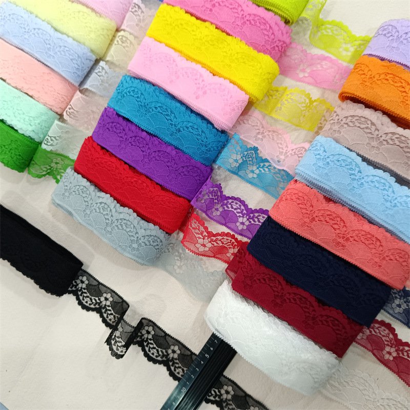 Modern Nylon Lace Trim No Elasticated Lace Wide 3.8cm 26 Colors Lace Trim for Wedding Underwear Pajamas