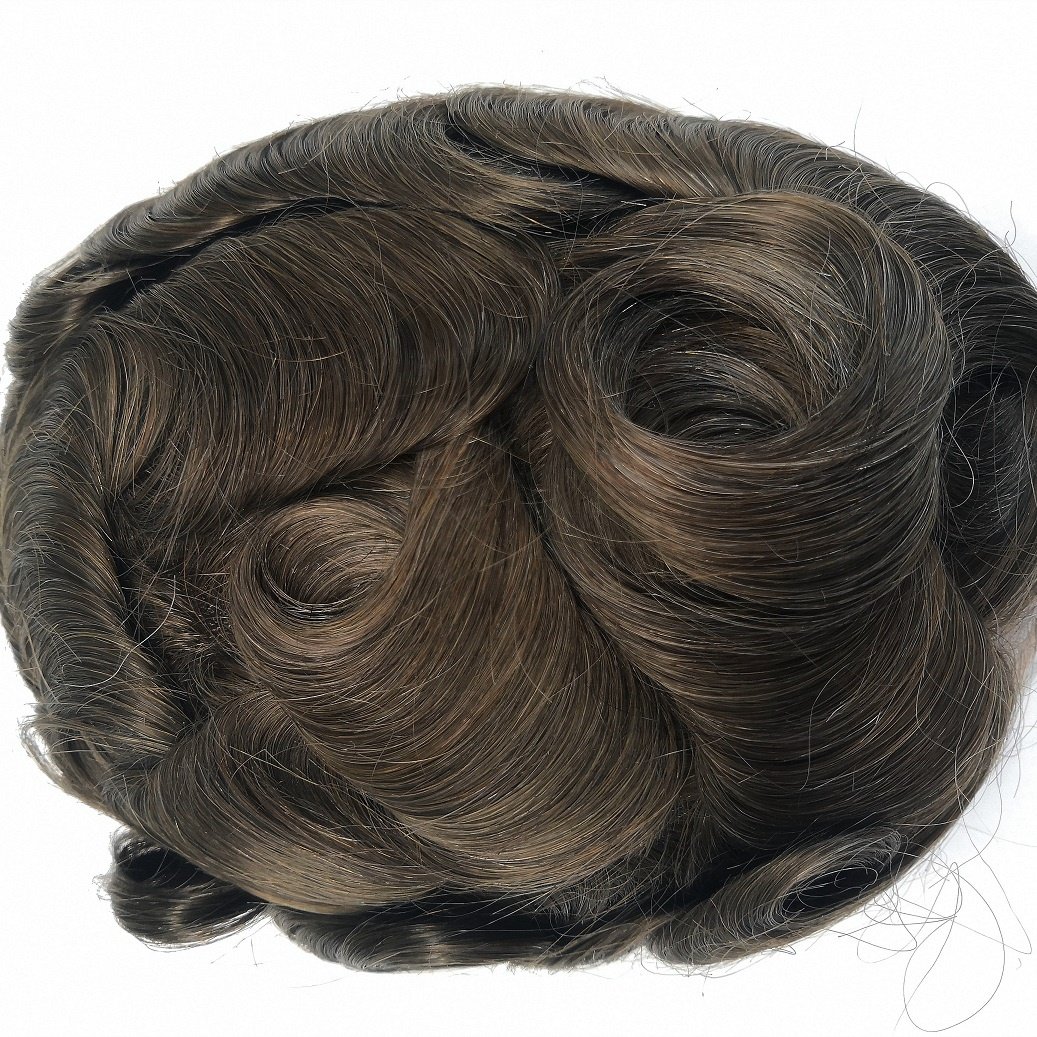 French Lace center Skin around Hair Prosthesis Men Human Hair Toupee Q6 Style