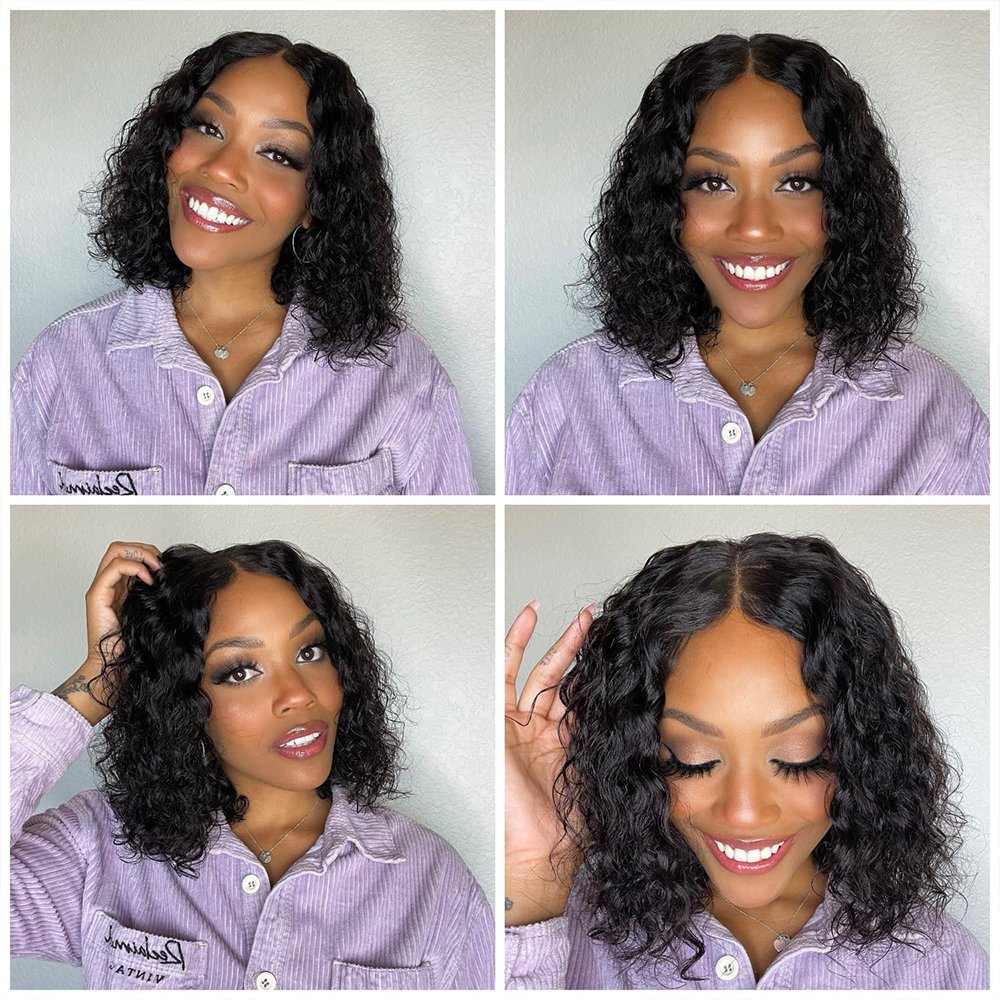 Wholesale 10A 12A Brazilian Virgin Hair Short Bob Wig Human Hair Lace Front Wig Kinky Curly HD Lace Frontal Wig For Black Women