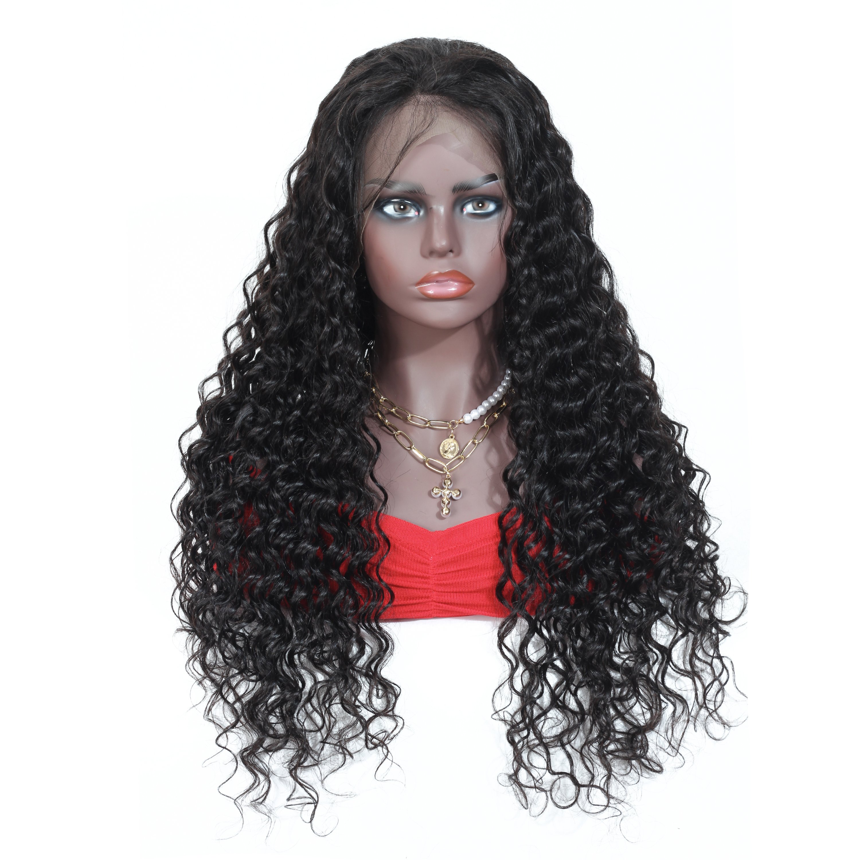 Raw Brazilian Virgin Human Hair Glueless HD 13X4 Lace Front Wig Deep Wave Full Lace Frontal Wigs Pre Plucked For Black Women