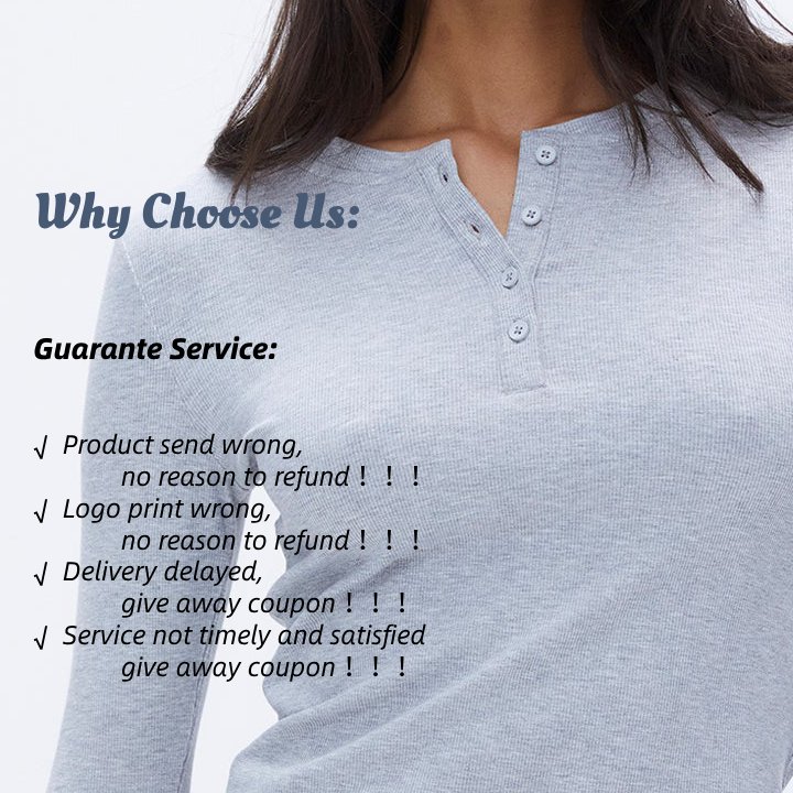 Meilu Custom Logo Women's Blouses & Shirts Girl Slim Knitted Long Sleeve T-Shirt Button Ribbed Tops For Winter Fall
