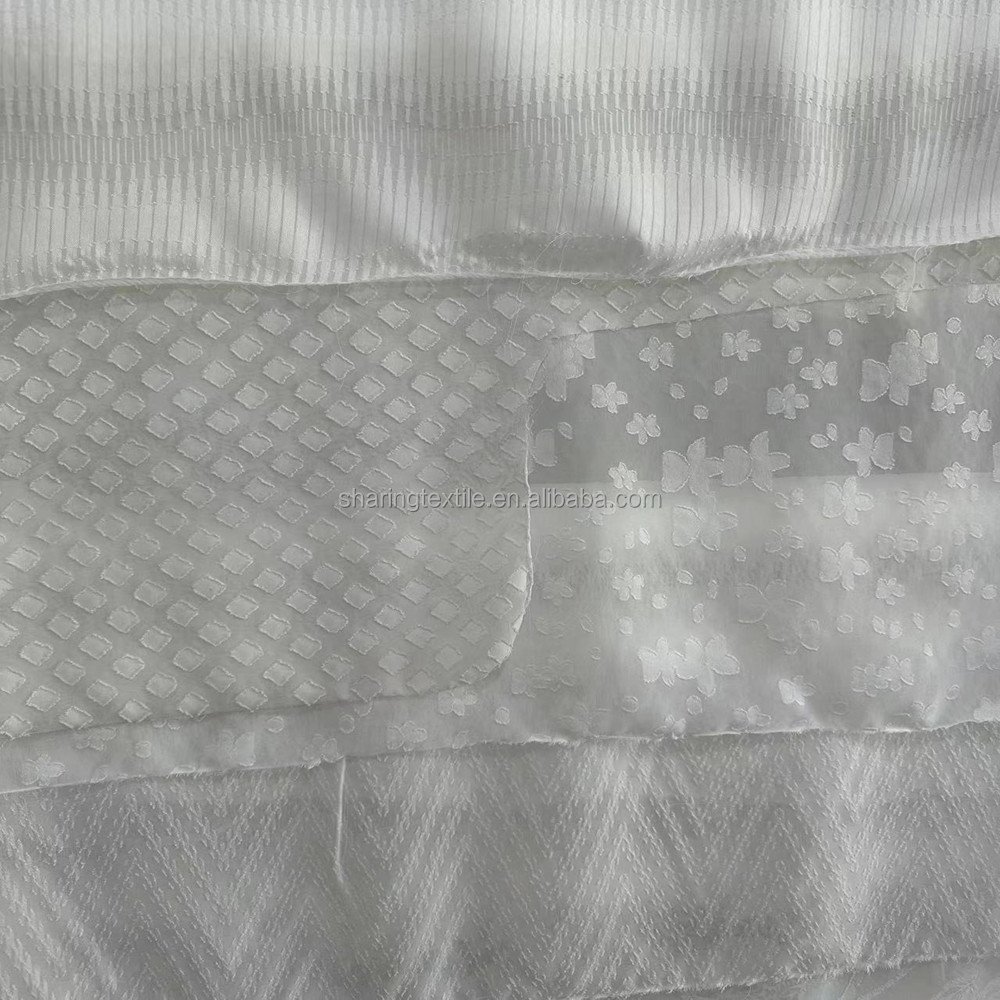Harvest Polyester 3D Polka Dot Clip Jacquard Burnout Cut Flower Brocade Silk Chiffon Tulle Fabric For Blouses Dresses