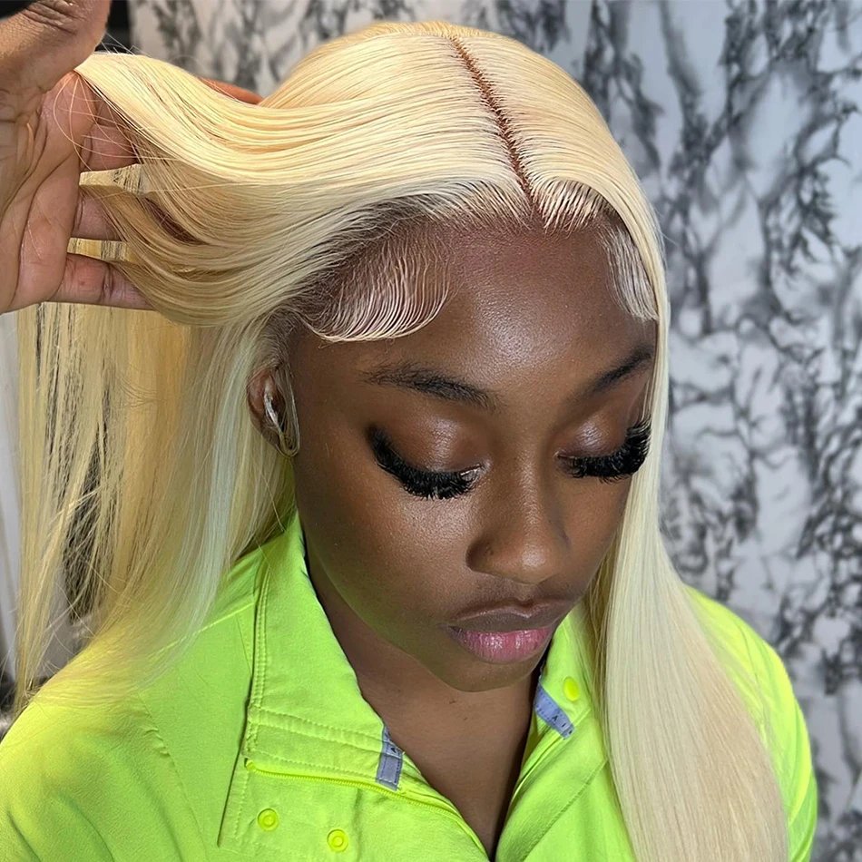 Wholesale Blonde Frontal Wigs For Black Women Colorful Front Lace Wigs 13x4 Colored #613 Lace Front Wig Human Hair Vendor