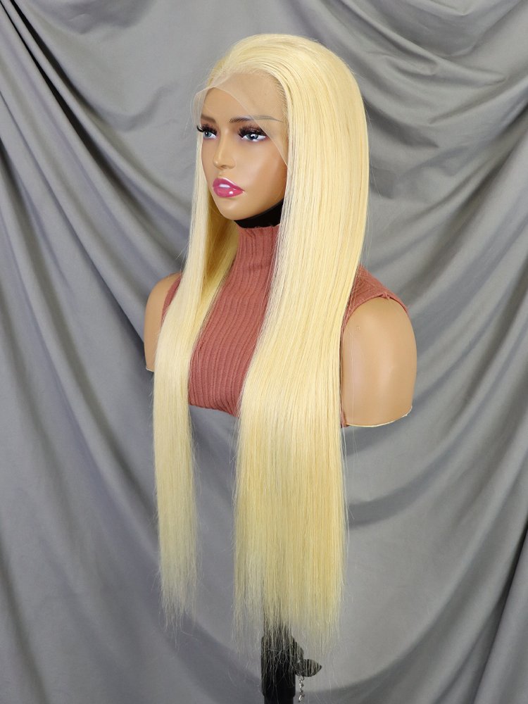 Wholesale Blonde Frontal Wigs For Black Women Colorful Front Lace Wigs 13x4 Colored #613 Lace Front Wig Human Hair Vendor
