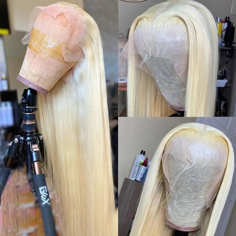 Wholesale Blonde Frontal Wigs For Black Women Colorful Front Lace Wigs 13x4 Colored #613 Lace Front Wig Human Hair Vendor