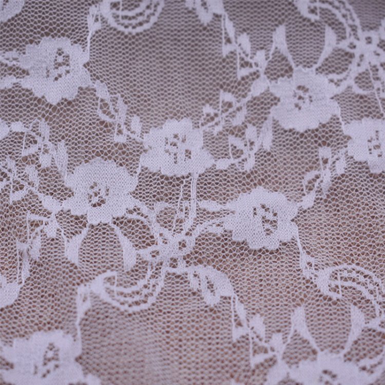 RTS Soft 90% Nylon 10% Spandex White Black Stretch Lace Fabric For Lingerie Stockings