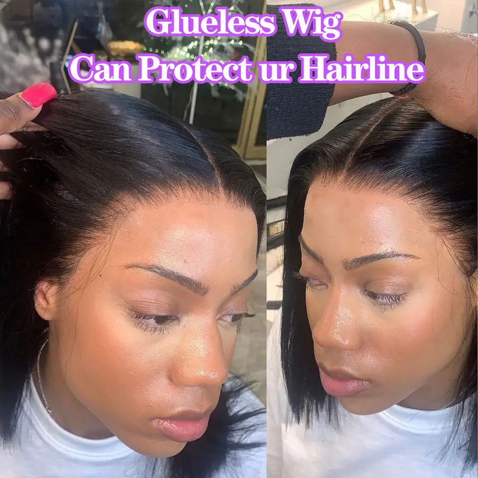 Cheap Short Wigs Raw Peruvian Bob Wigs Brazilian Human Hair Lace Front 4*4 13*4 Glueless Bob Wigs With Bangs