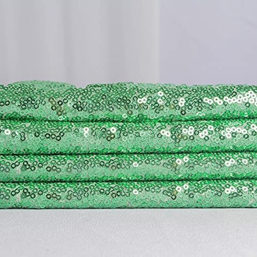 New Design Fashion Wedding Dress Embroidery Sequin Fabrics 3mm Mint Green Glitter Fabric