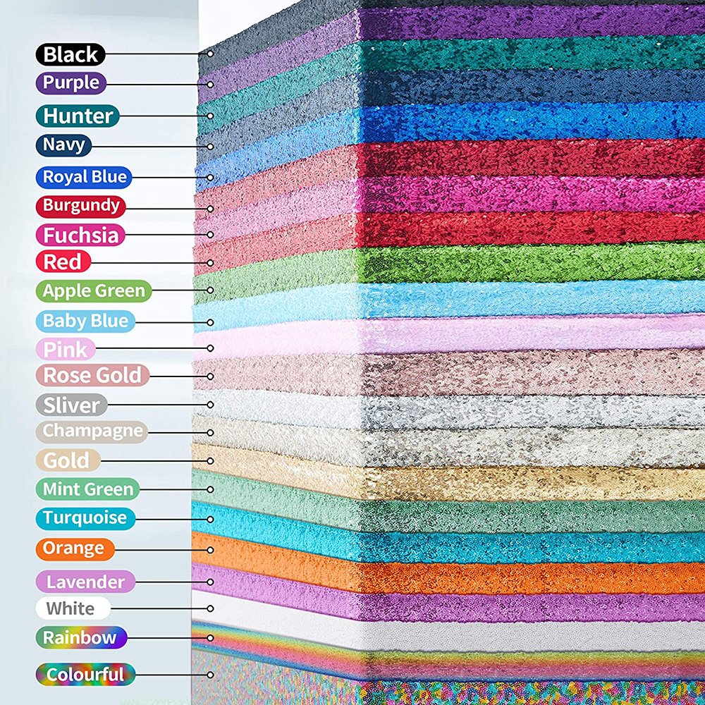 New Design Fashion Wedding Dress Embroidery Sequin Fabrics 3mm Mint Green Glitter Fabric