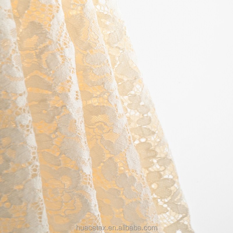 2023 Newest French Lace Nylon Cotton Lace Floral Wedding Dress Fabric