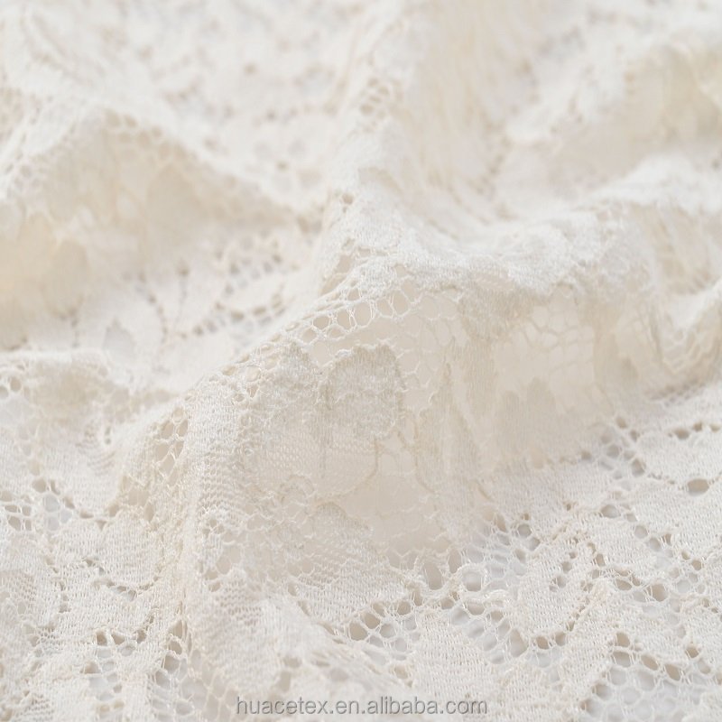 2023 Newest French Lace Nylon Cotton Lace Floral Wedding Dress Fabric