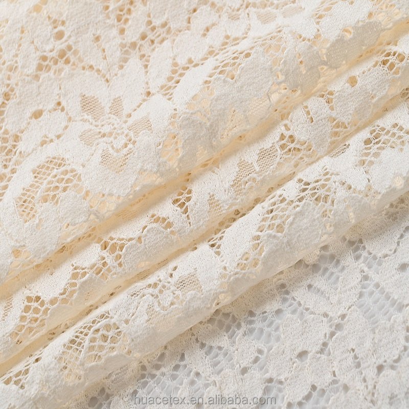 2023 Newest French Lace Nylon Cotton Lace Floral Wedding Dress Fabric