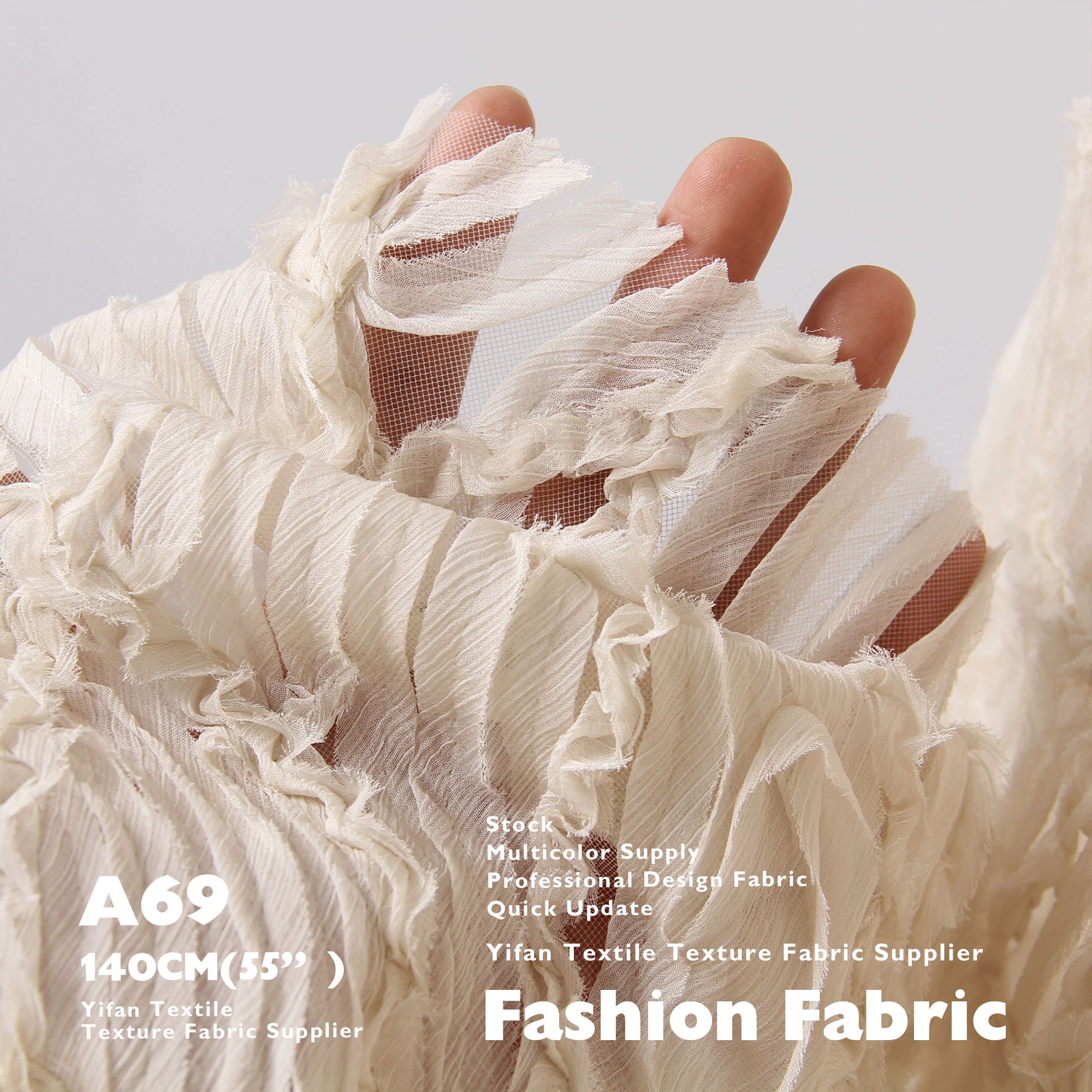 25ss Summer Fashion Fabrics Polyester Chiffon 3D Hollow Mesh Embroidery Fabrics For Dress Home Textiles